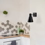 Opviq Lámpara de Pared Negra y Oro con Tapa de Cristal